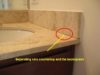 Typical separation between the sink countertop and the back-splash