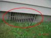 Crawlspace mold / crawlspace ventilation - vents leaking water (exterior view), installed below the ground level