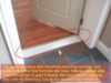 The condo entrance door threshold should be secured, and sealed along the floor from the staircase, hallway, garage side. There should be no gaps between the door bottom - weather strip, and the threshold.
