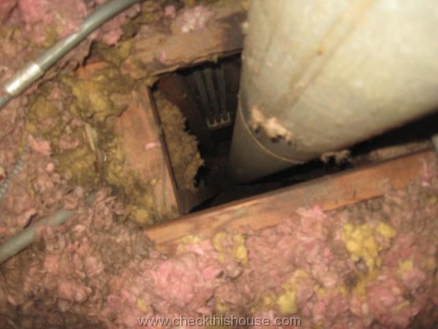 attic mold open chase around the chimney at the attic floor penetration is a significant source of heat and should be properly sealed