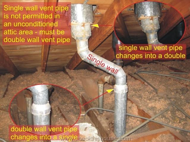 Furnace Water Heater Vent Pipe Clearance Guides Locations Checkthishouse - What Is The Clearance For Single Wall Stove Pipe