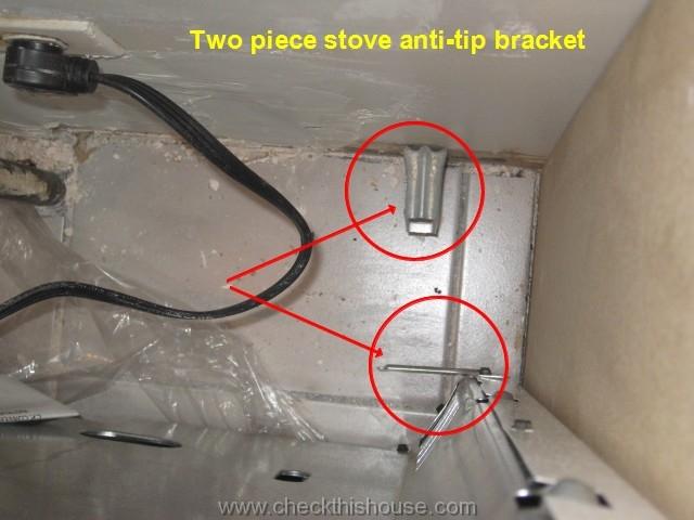 kitchen stove two piece anti tip bracket